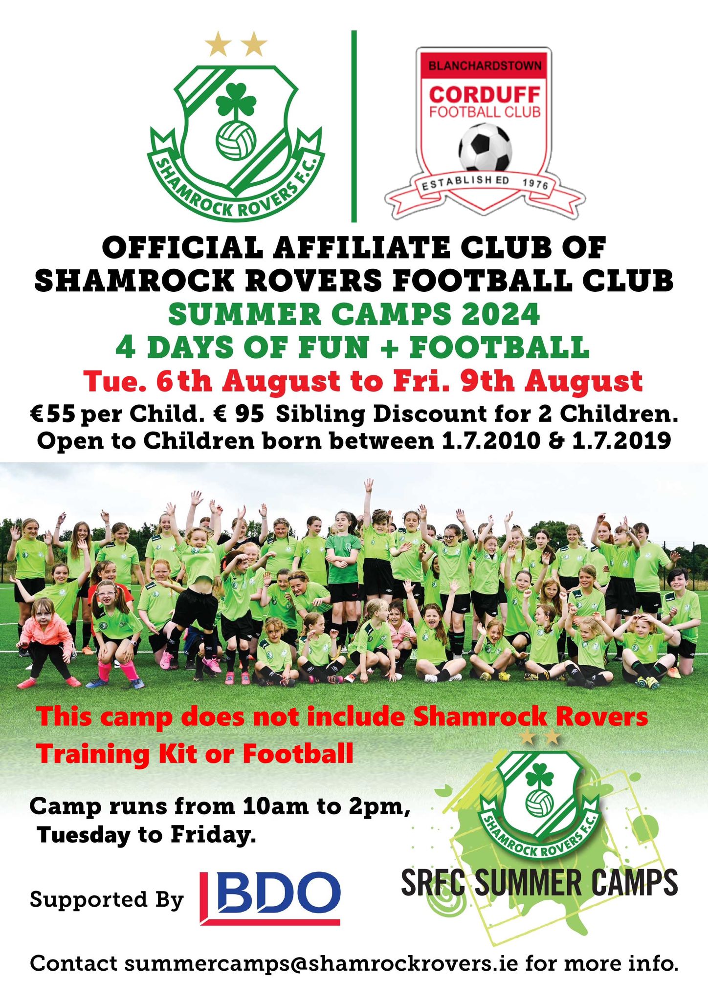 Cordff FC Shamrock Rovers Summer Camps 2024